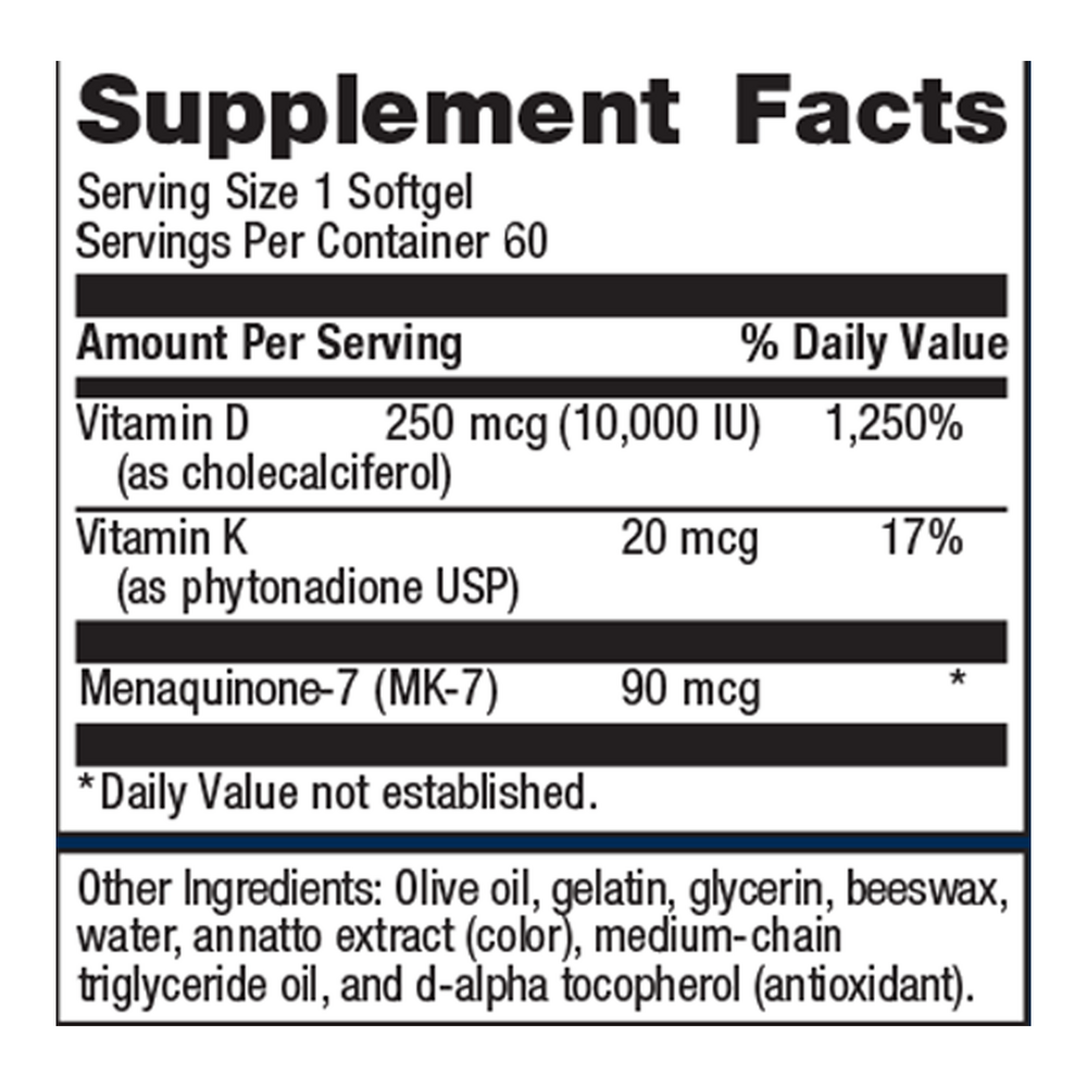 Vitamin D3 10000 + K 60 Softgels - Metagenics
