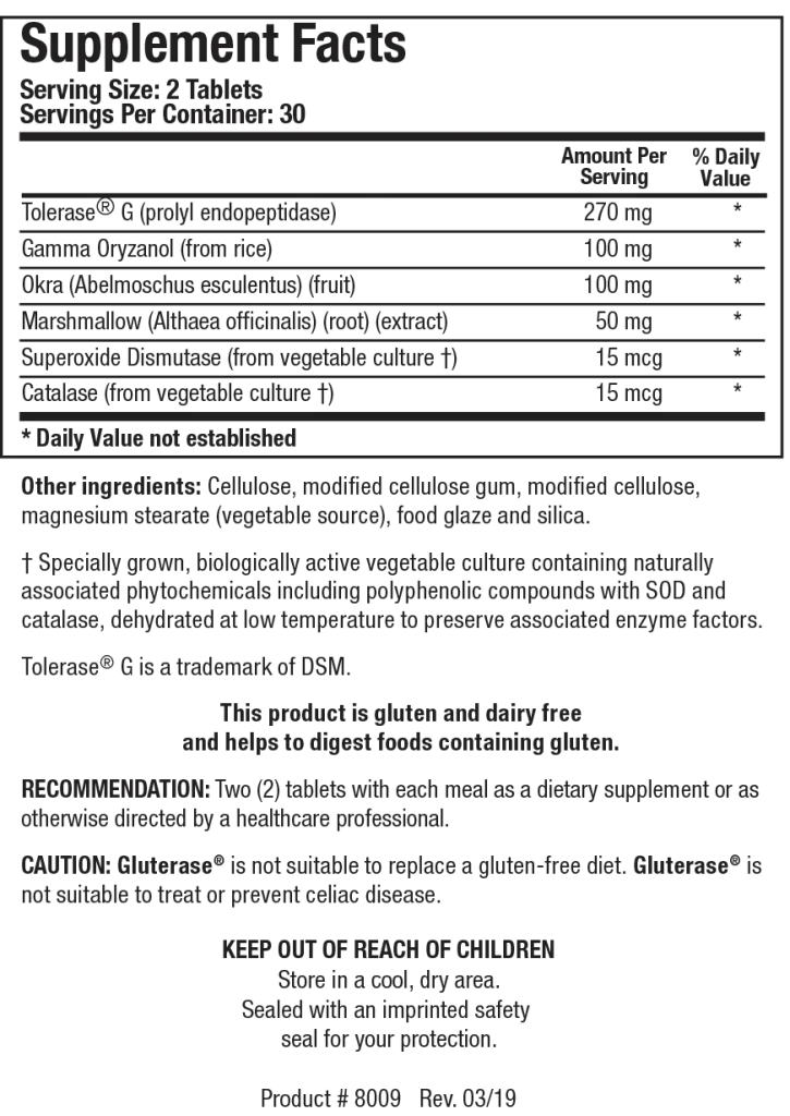 Gluterase®, 60 Tablets - Biotics Research